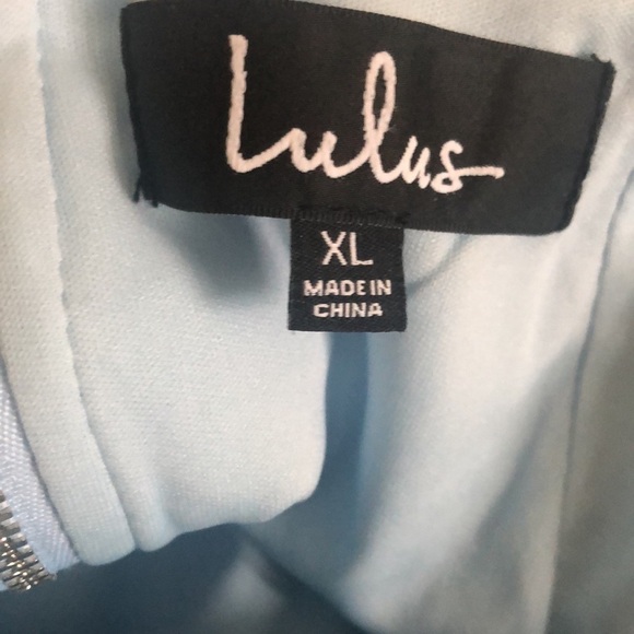 Lulus Making Magic Strappy Mini Dress XL Shimmery Fringe Ice Blue Criss Cross - Picture 6 of 10